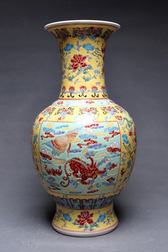 大型 小鹿田焼 片口壺 飴釉 緑釉 民藝 飾壺 花器 高さ約40cm 希少 小