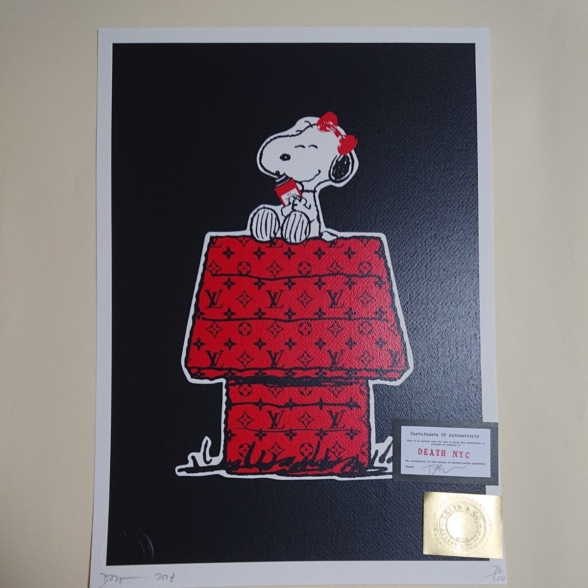 NYC DEATH スヌーピー nyc SNOOPY 世界限定100枚 アートポスター 