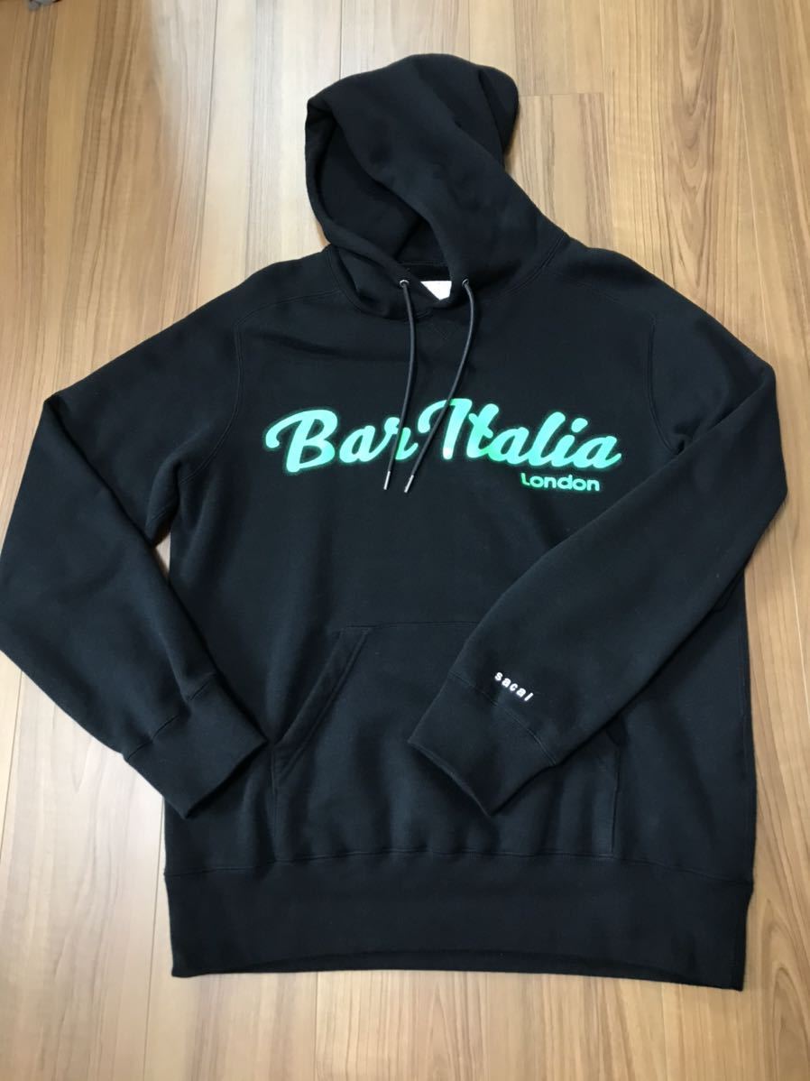 大得価，定番 新宿伊勢丹購入【sacai】19AW Bar Italia パーカー 黒 