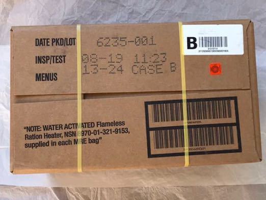 米軍 MRE レーション CASE-B/MENU13～24 未開封 MRE CASE B 未開封 CASE-