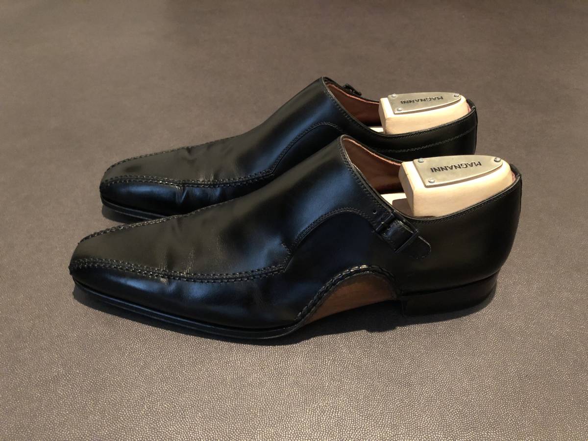 美品 MAGNANNI マグナーニ スワールモカ・サイドモンクストラップ 