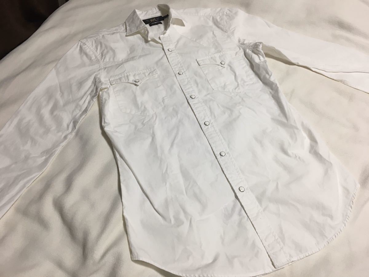 RRL ダブルアールエル ウエスタンシャツ 長袖 Sサイズ 白/Ralph Lauren 