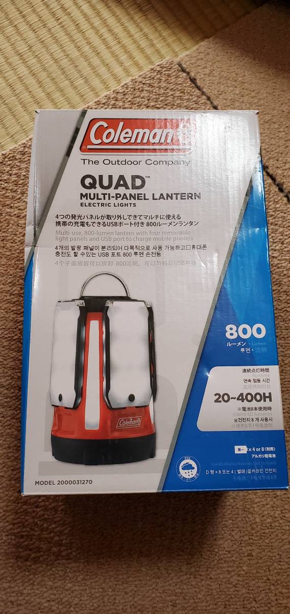 お得，限定セール コールマン Coleman クアッドマルチパネルランタン LED 最大800ルーメン(コールマン)｜売買されたオークション情報、yahooの商品情報をアーカイブ公開 - オークファン 電池式、バッテリーランタン