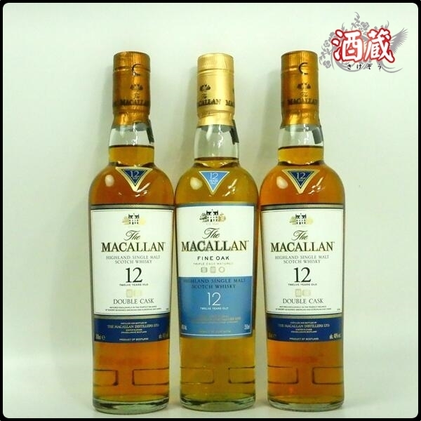 100%新品，正規品 CA248 ザ マッカラン 12年 ダブルカスク / ファインオーク 350ml / ハーフボトル ウイスキー 3本 セット(ハイランド)｜売買されたオークション情報、yahooの商品情報をアーカイブ公開 - オークファ シングルモルト