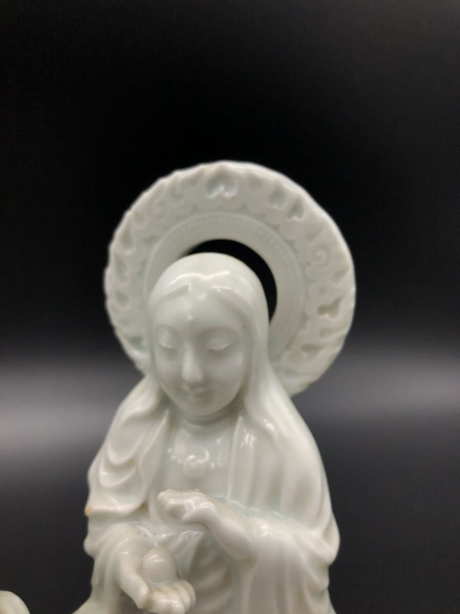 九谷焼 獅子 八幡窯 須栄義 高さ約32cm 赤 金彩 色絵 玉獅子 -