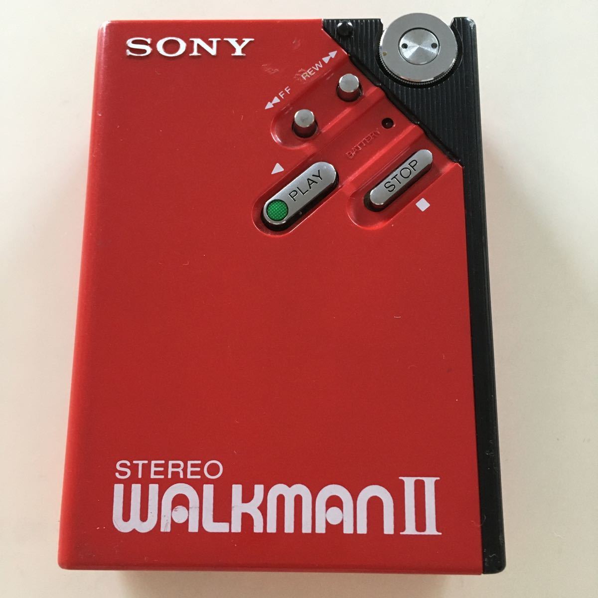 【ジャンク】SONY WALKMAN Ⅱ カセットプレーヤー SONY STEREO WALKMAN Ⅱ 赤 レッド ジャンク カセットプレーヤー 再生専用