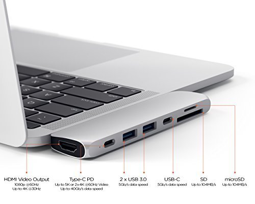 Satechi Type-C アルミニウム Proハブ シルバー / MacBook Pro MacBook Air対応 40Gbs Thunderbolt 3 4K HDMI Micro/SDカード USB 3.0 Satechi Type-C アルミニウム satechi (スペースグレイ メルカリ