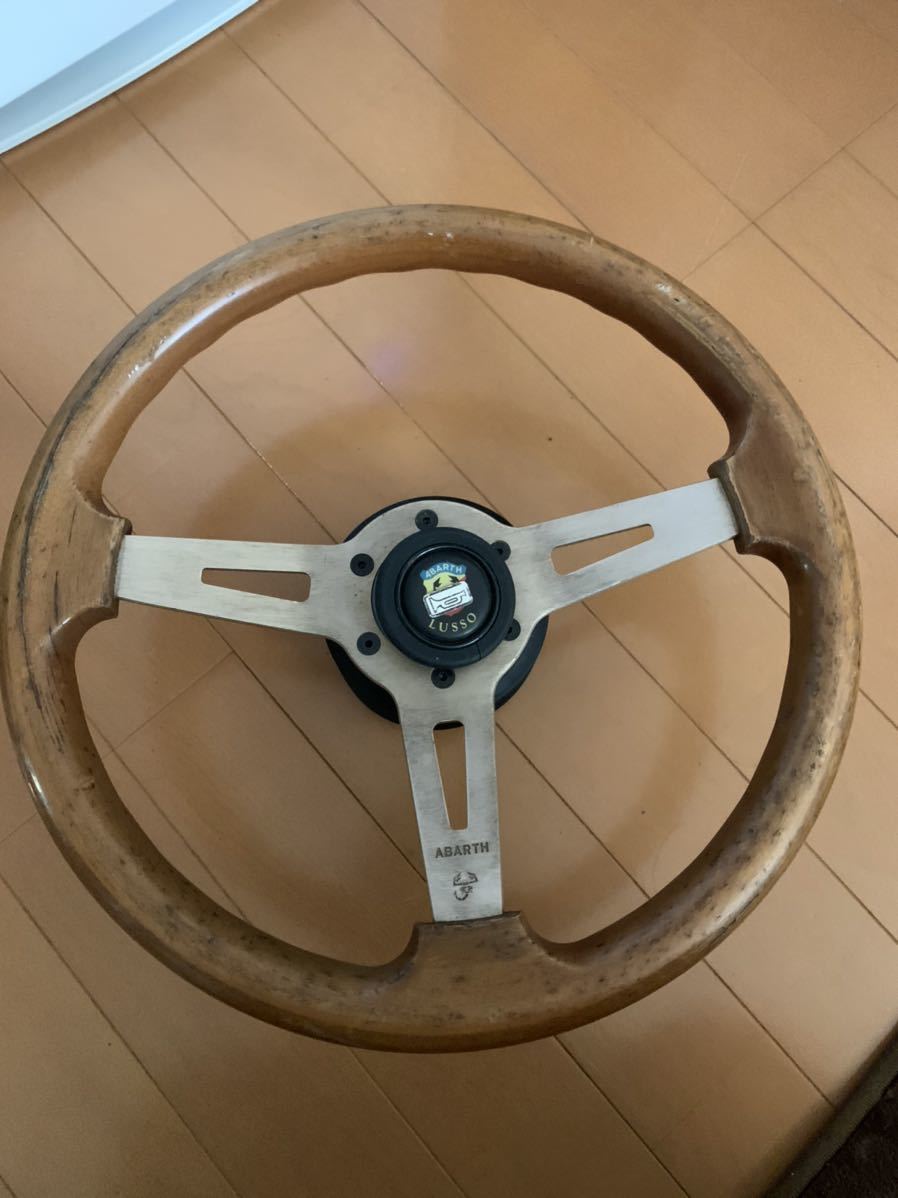 アバルト ABARTH 希少 ハンドル ウッドステアリング 当時物