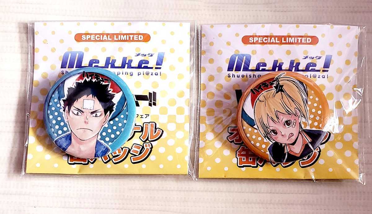 ハイキュー mekke 缶バッジ 岩泉一&谷地仁花 2種類セット メッケの 