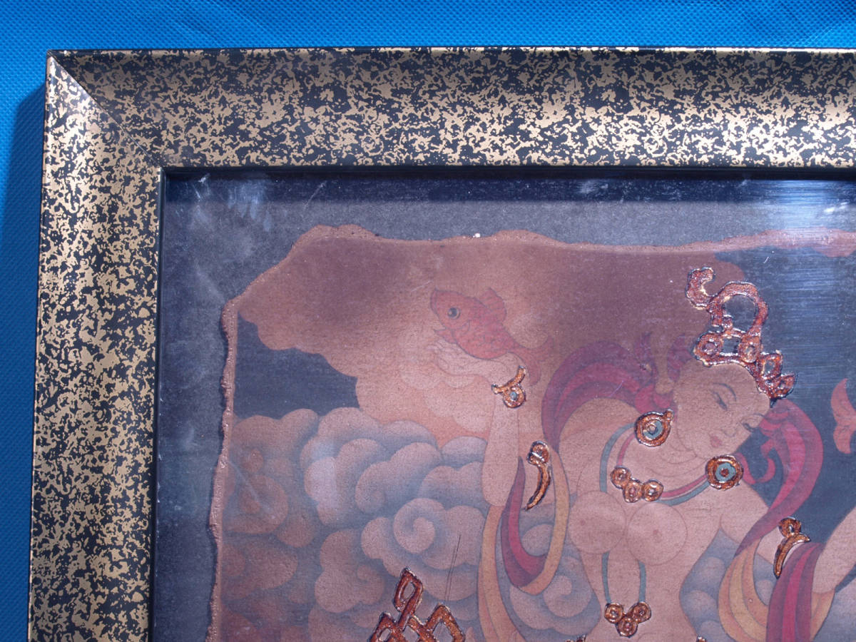 骨董市 品中国唐時代 敦煌莫高窟壁画 彩絵飛天像 発掘品 【公式通販】