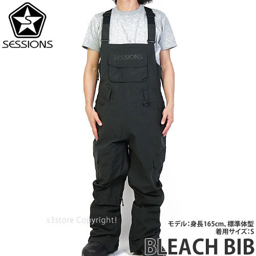 1円～ SESSIONS BLEACH BIB BLACK M セッションズ ブリーチ ビブ
