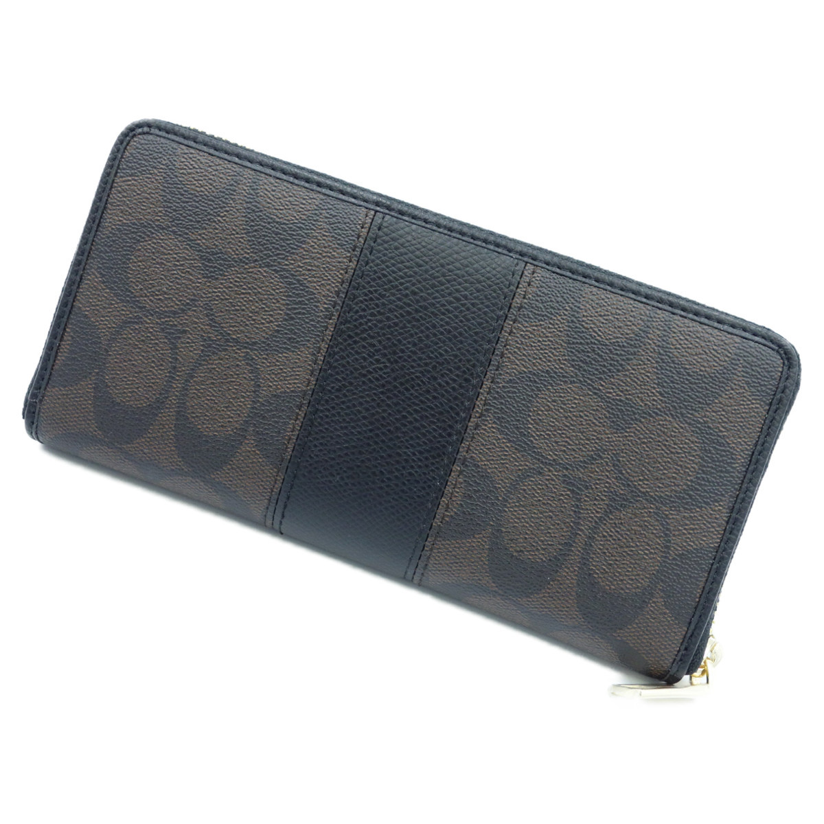 【未使用】COACH シグネチャー ラウンドファスナー長財布 PVCレザー 1円 未使用 COACH コーチ シグネチャー PVC×レザー ラウンドファスナー
