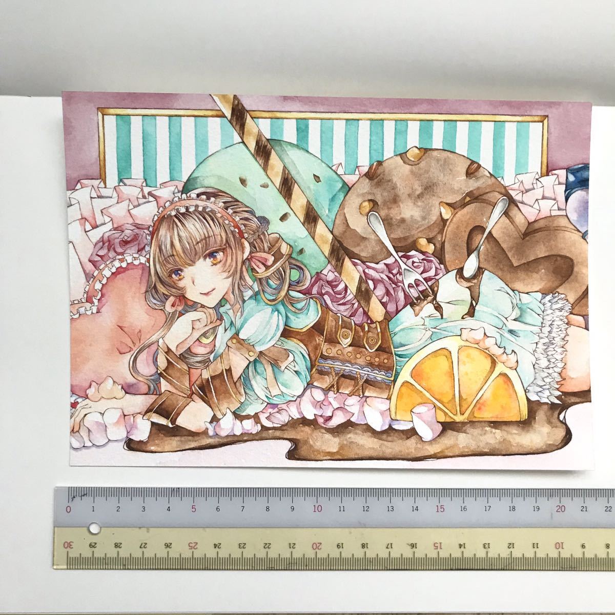 オリジナル 手描きイラスト スイーツ系女子 A5サイズ 少女 女の子 透明水彩 手描きイラスト 売買されたオークション情報 Yahooの商品情報をアーカイブ公開 オークファン Aucfan Com