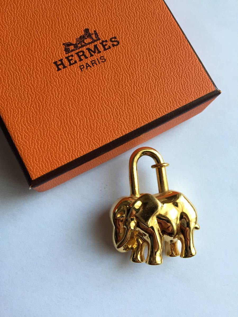 エルメス 正規品 HERMES カデナ チャーム 象 エレファント ゴールド