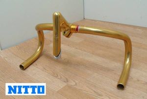 ☆NITTO 日東 ドロップハンドル B125/ステムセット/ゴールド 