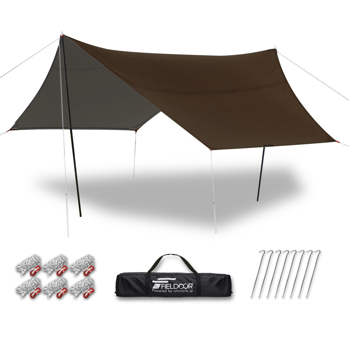  FIELDOOR ヘキサタープ 440x470cm 6人用 ダークブラウン/M タープ テント 日よけ 日陰 キャンプ BBQ UVカット 簡易テント 即納(ヘキサ)｜売買されたオークション情報、yahooの商品情報をアーカイブ公 ヘキサ