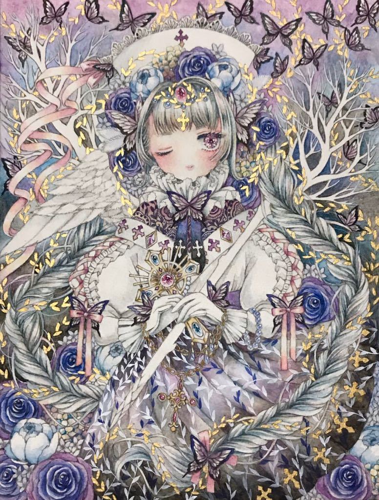 オリジナル 手描き イラスト「片翼の天使」(手描きイラスト)｜売買され