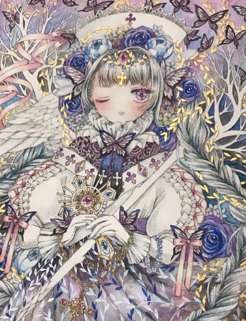 オリジナル 手描き イラスト「片翼の天使」(手描きイラスト)｜売買され