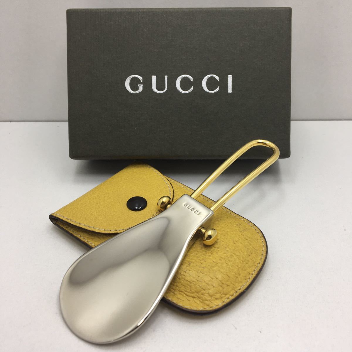 お買い得，お得 品 オールドグッチ 靴べら シューホーン ヴィンテージ レザーケース付き 箱付き GUCCI アンティーク(その他)｜売買されたオークション情報、yahooの商品情報をアーカイブ公開 - オークファン 服飾小物
