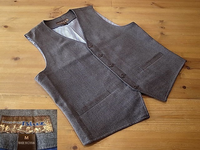 新品 PRONTO UOMO Blue ベスト グレー プロントウオーモ M 美品 
