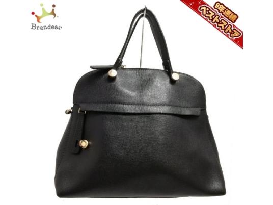 フルラ FURLA ハンドバッグ - パイパー レザー 黒 美品 バッグ FURLA