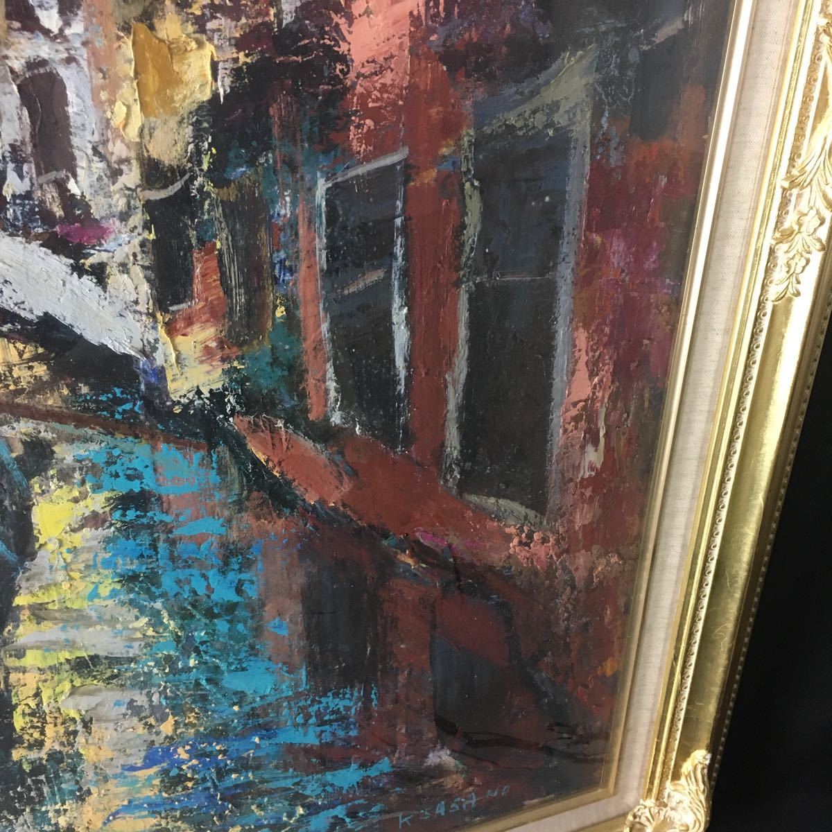 董27）　肉筆　油絵　笹野健太？　30号　　額サイズ109×91㎝　風景画　油彩