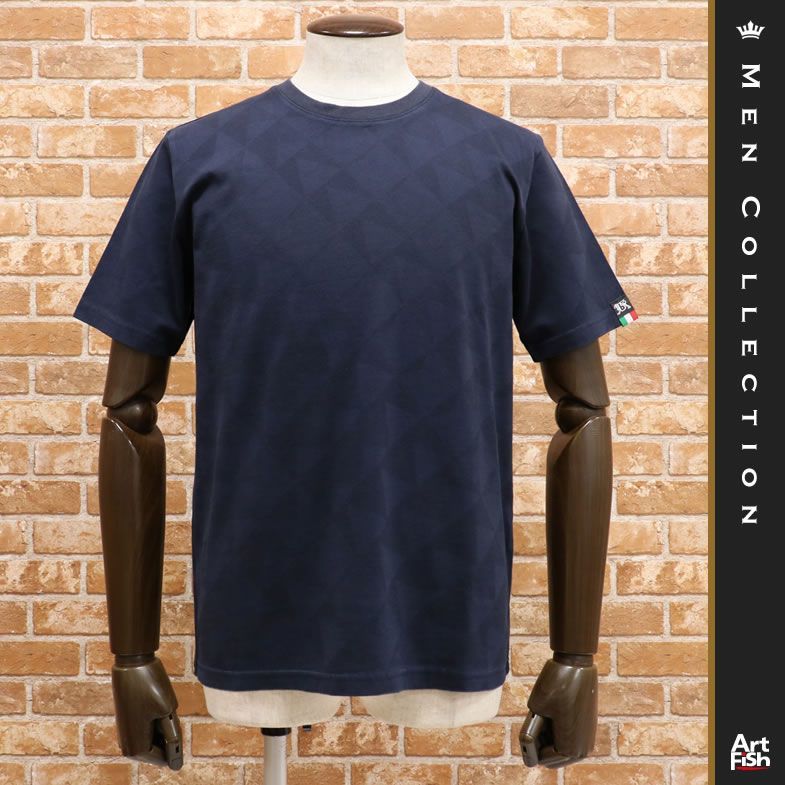 人気SALE，100%新品 2019SS/barassi MILANO/48 L サイズ/カットソー 綿ストレッチ 幾何学 丸首 イタリア色タグ 半袖Tシャツ /紺/ネイビー/ay356/(ウエア（男性用）)｜売買されたオークション情報、yahooの商品情報をアーカ その他