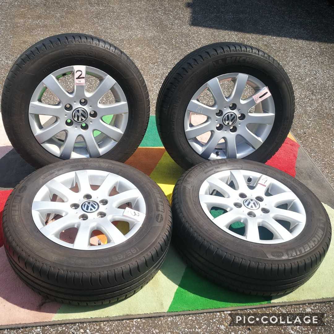 VW ゴルフ純正15インチホイール 4本 6.5J +50 5H 112 MICHELIN 17年式 