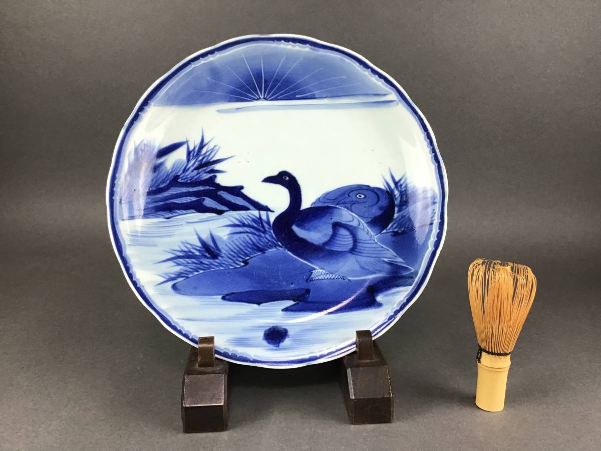志田焼 天昇合鴨図大皿 検索: 古伊万里 江戸後期