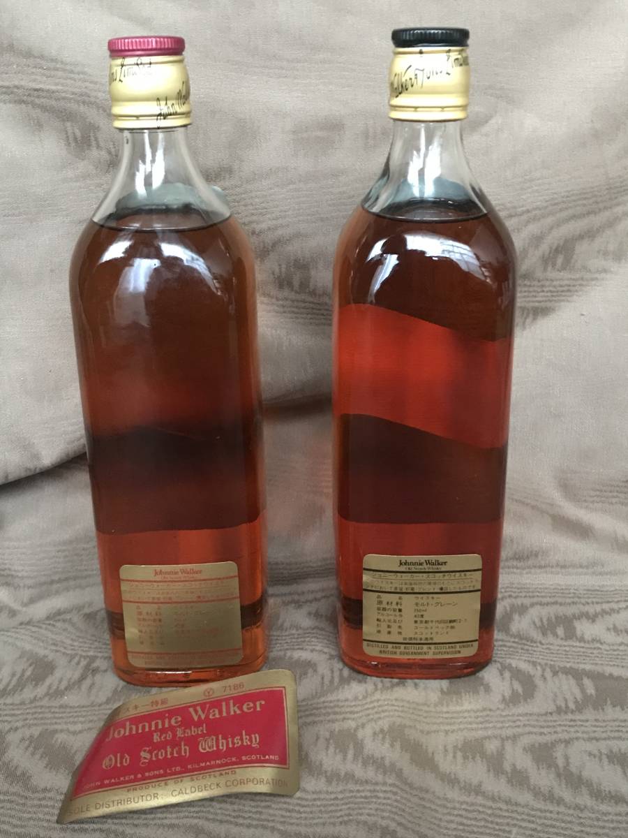Johnnie Walker 古酒 1円〜未開栓JOHNNIE 750ml／Red&frasl;古酒 Whisky 未開栓 古酒　Johnnie Walker　ジョニーウォーカー 特級　赤 黒　2本セット 箱付　43% 750ml × 2　検索：オールド スコッチ ウイスキー