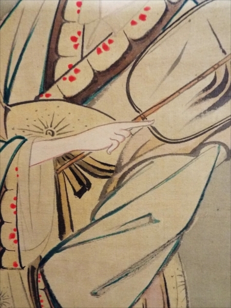 掛軸・絹本・中国美人図・楊貴妃・正蔵山主雪鴻賛・画人不明・綺麗な
