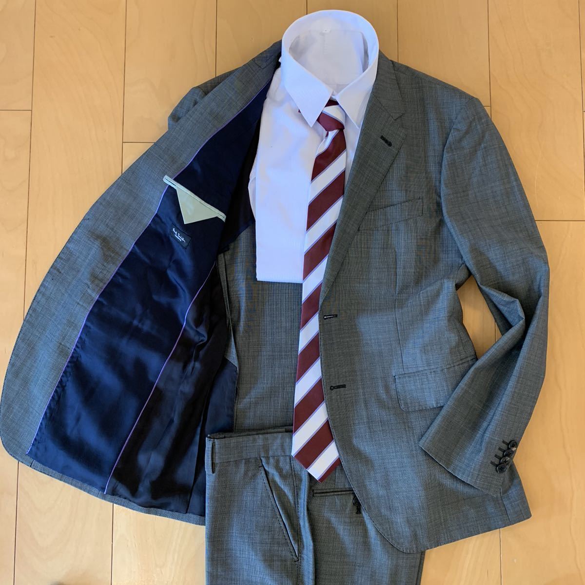 ポールスミス グレー Paul smith ストライプ柄 セットアップ スーツ