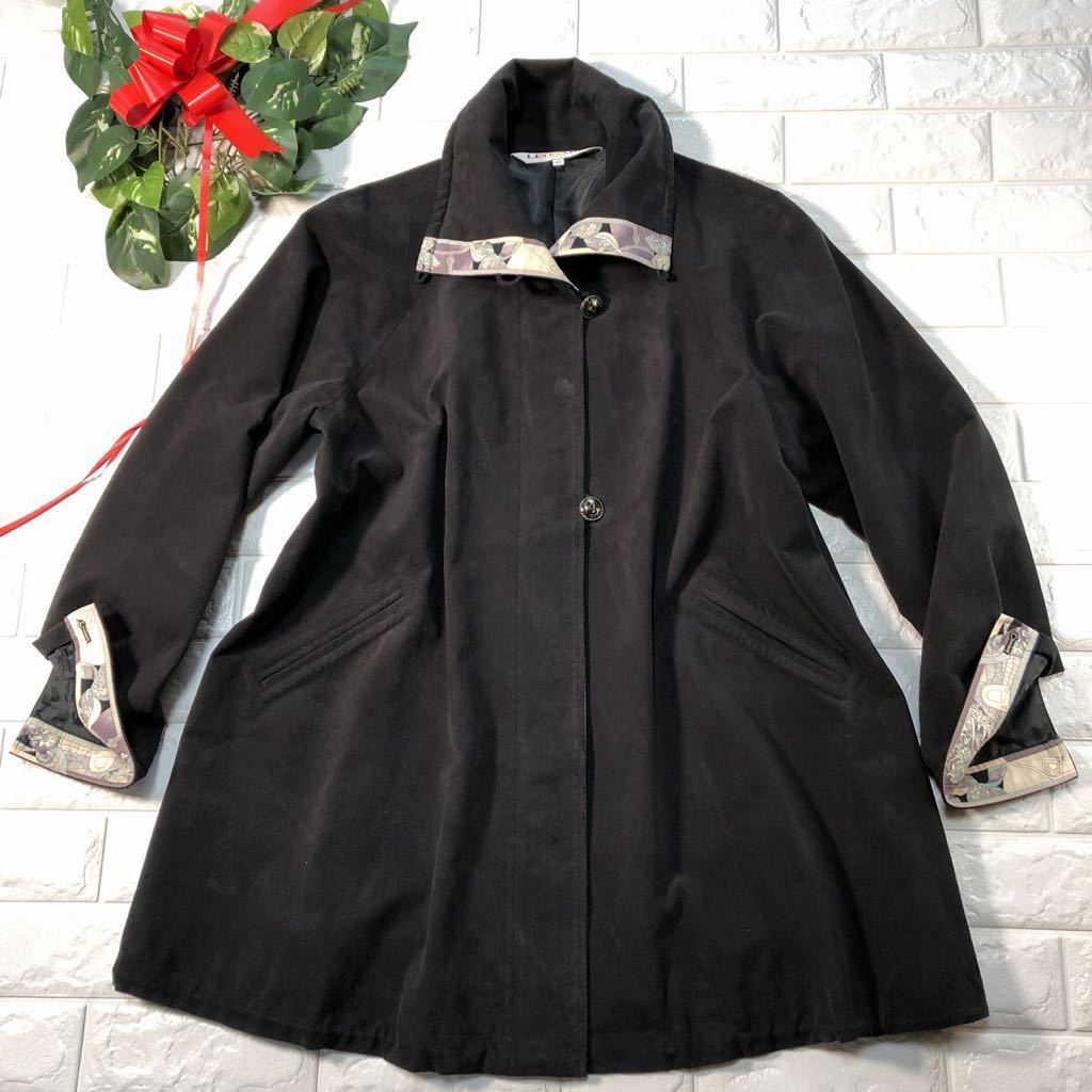 人気，人気セール ☆レオナール/美品！フェイクレザー/裏地一部 花柄