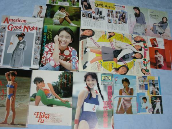 切り抜き◎西田ひかる 33ページ＋ハギレ1枚◎アイドル・水着他