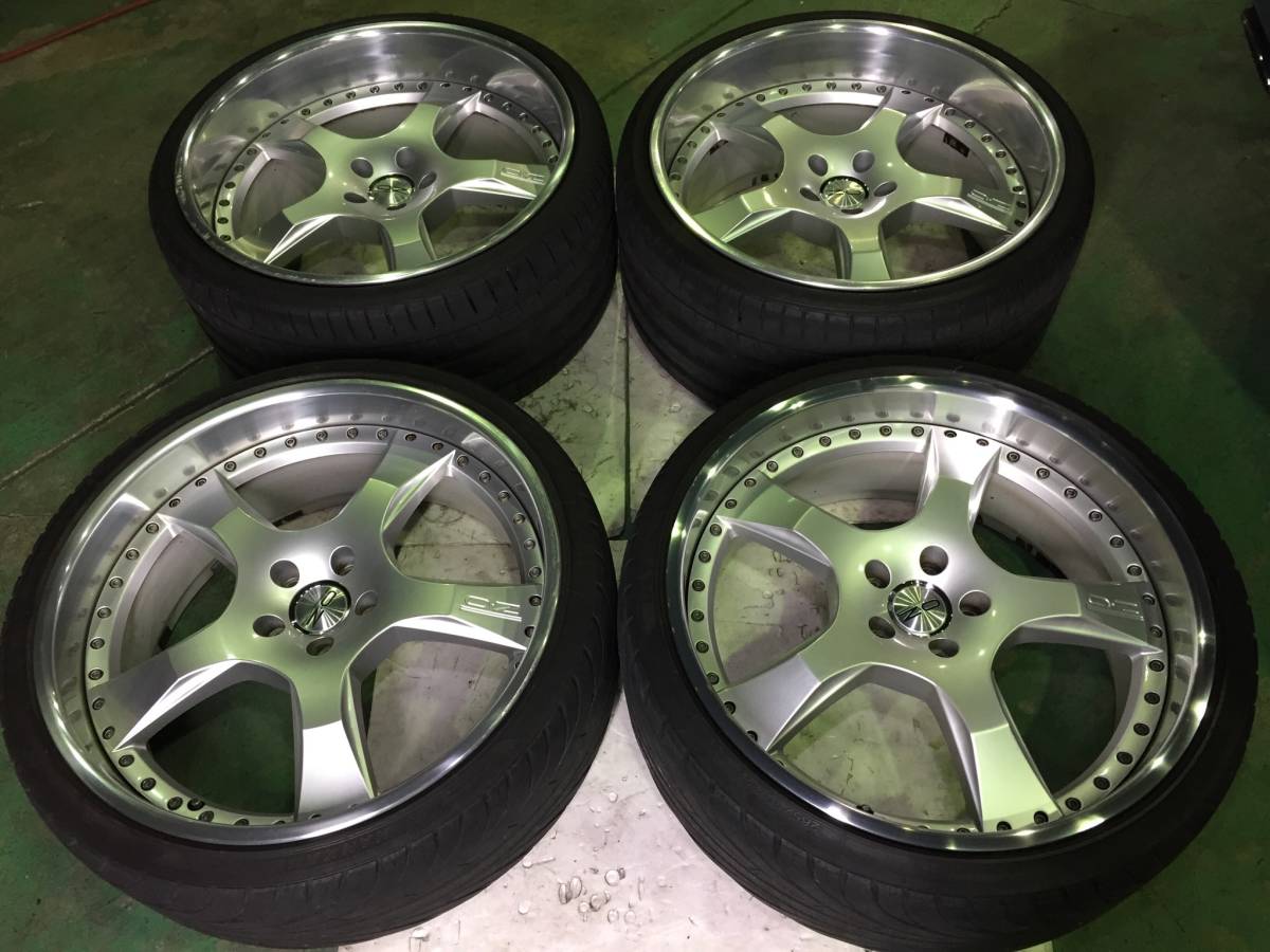 希少 22インチ! OZ ジオットⅡ GIOTTO 8.5J +21 11J +15 PCD120 5H オーゼット ジオット2 BMW レクサス LS 22in タイヤ付 深リム 