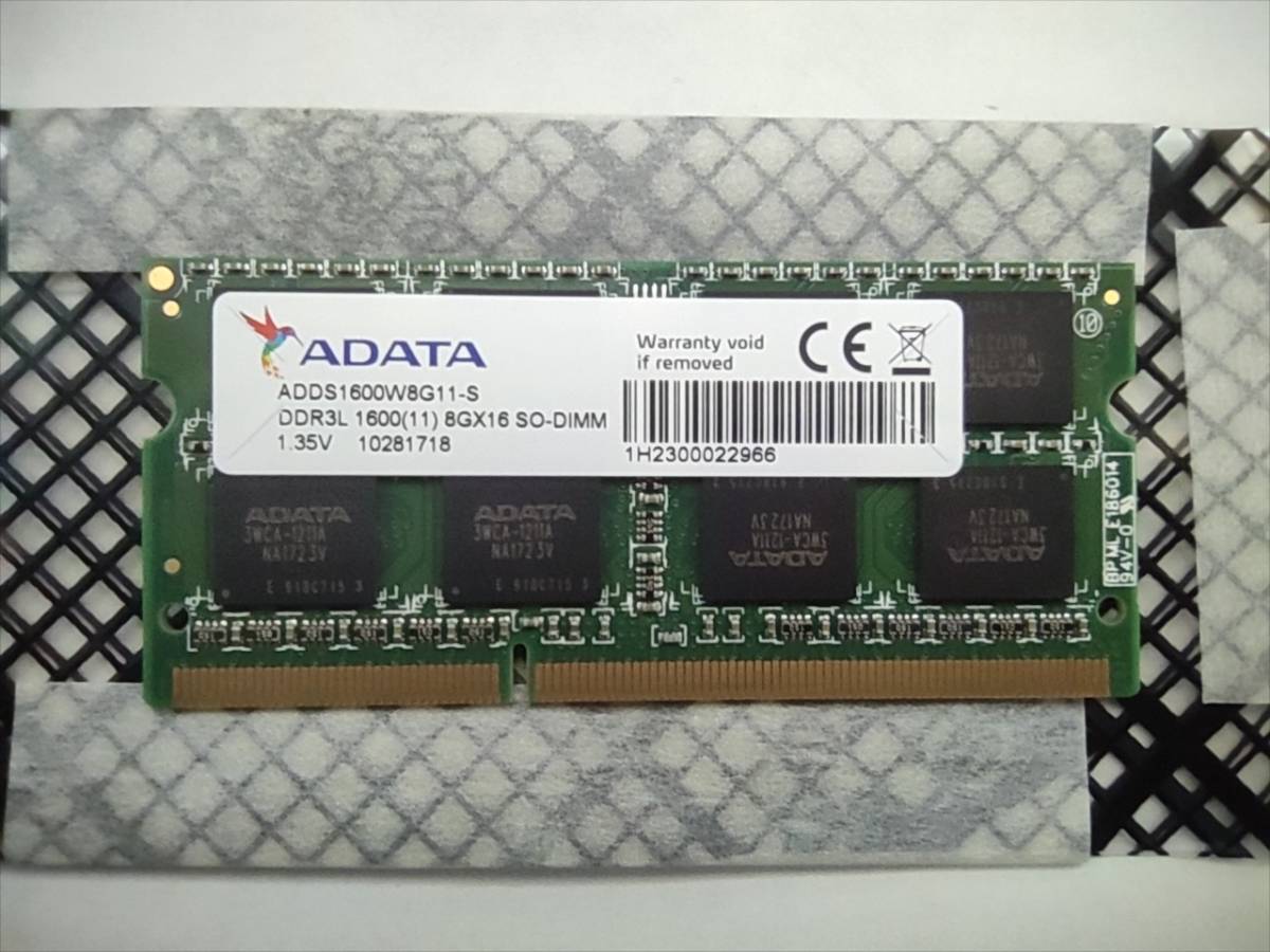 ADATA ノート用 8GBメモリ DDR3L1600 ,ADATAノート用8GBメモリ