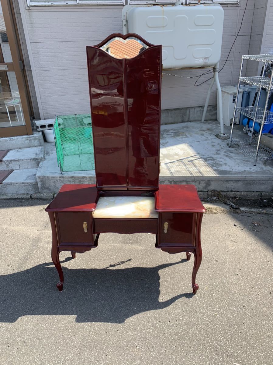 ドレッサー フランスミラー France 三面鏡 Mirror マホガニー ONLY 