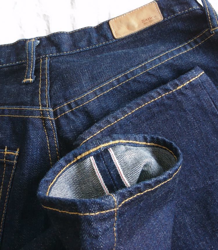 1～ Sanca インディゴデニム 1 裾チェーン 15.5oz 日本製 美品 サンカ 