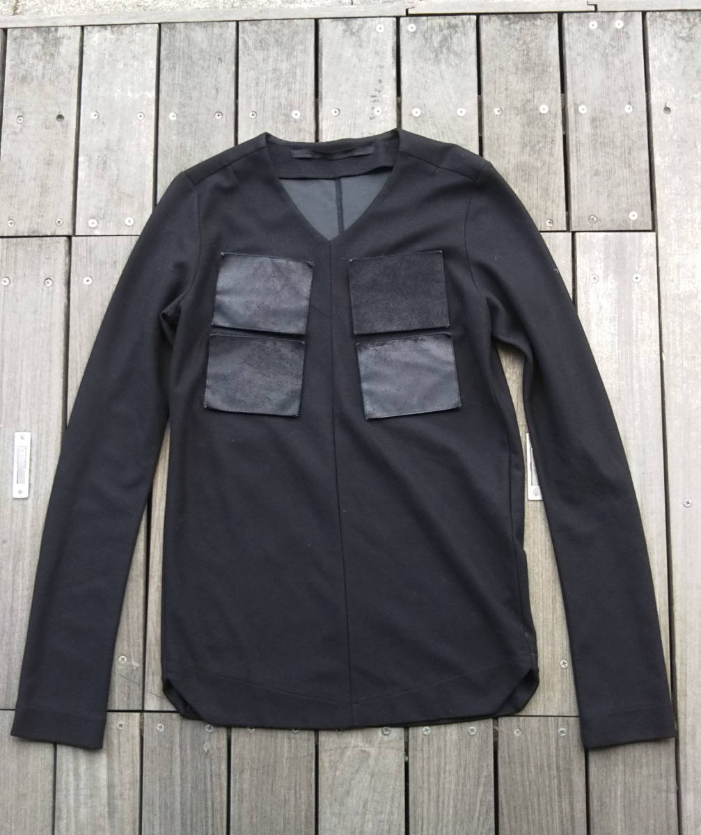  16ss JULIUS ユリウス レザー切り替え長袖Tシャツ 527CUM1－W サイズ1 ブラック(Sサイズ)｜売買されたオークション情報、yahooの商品情報をアーカイブ公開 - オークファン Sサイズ