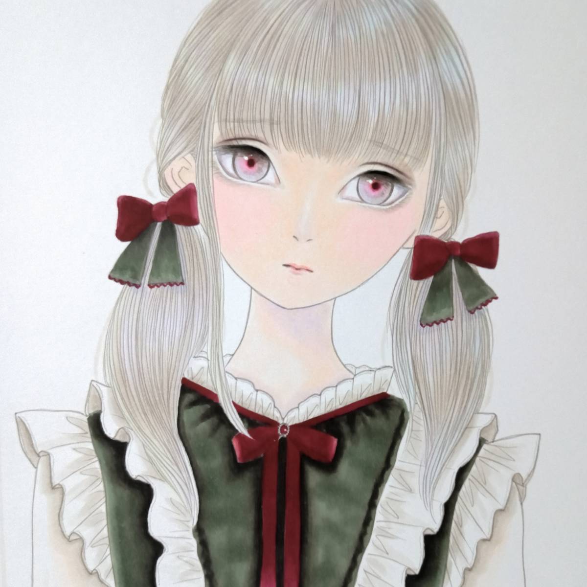 オリジナル手描きイラスト 中色紙 白い髪の女の子 手描きイラスト 売買されたオークション情報 Yahooの商品情報をアーカイブ公開 オークファン Aucfan Com