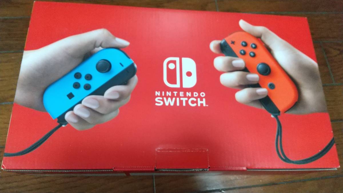 新型 Nintendo Switch ニンテンドースイッチ 本体　ネオンレッド ネオンブルー　中古　スマブラ　ファミスタエボリューションソフト付き　_2