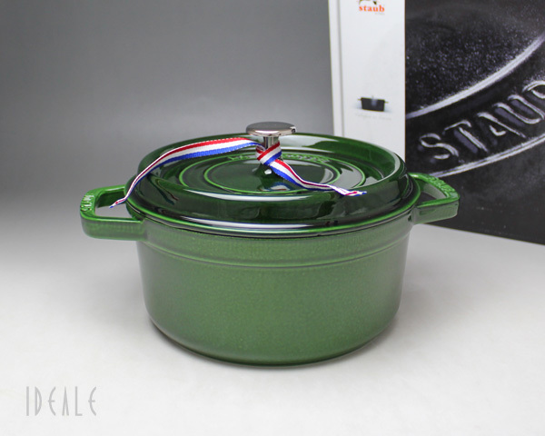 ストウブ ココット ラウンド 22cm バジルグリーン 両手鍋 staub