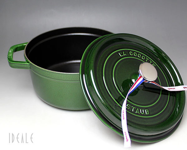 ストウブ ココット ラウンド 22cm バジルグリーン 両手鍋 staub