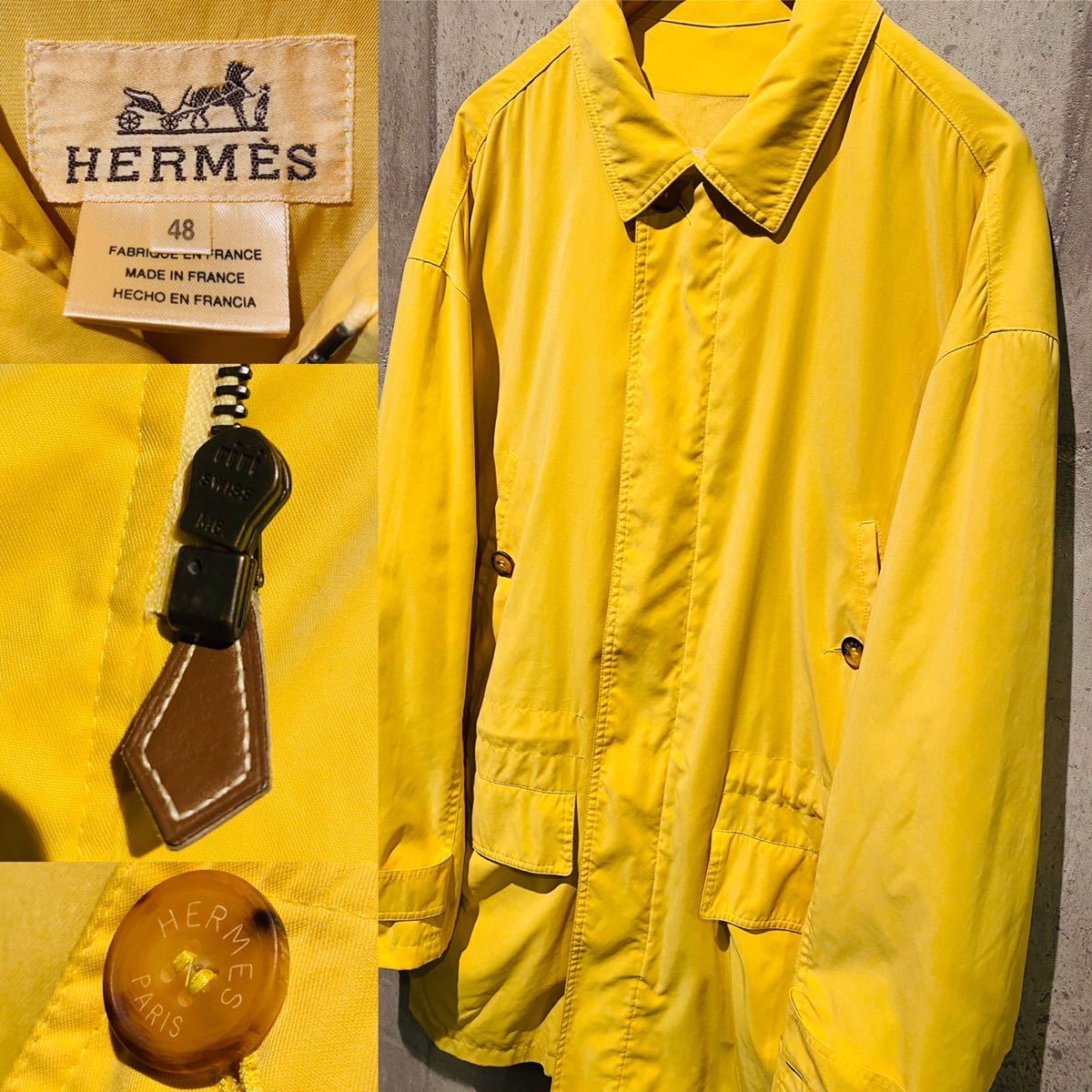 希少 美品 OLD ビンテージ HERMES エルメス フランス製 イエロー 高級 