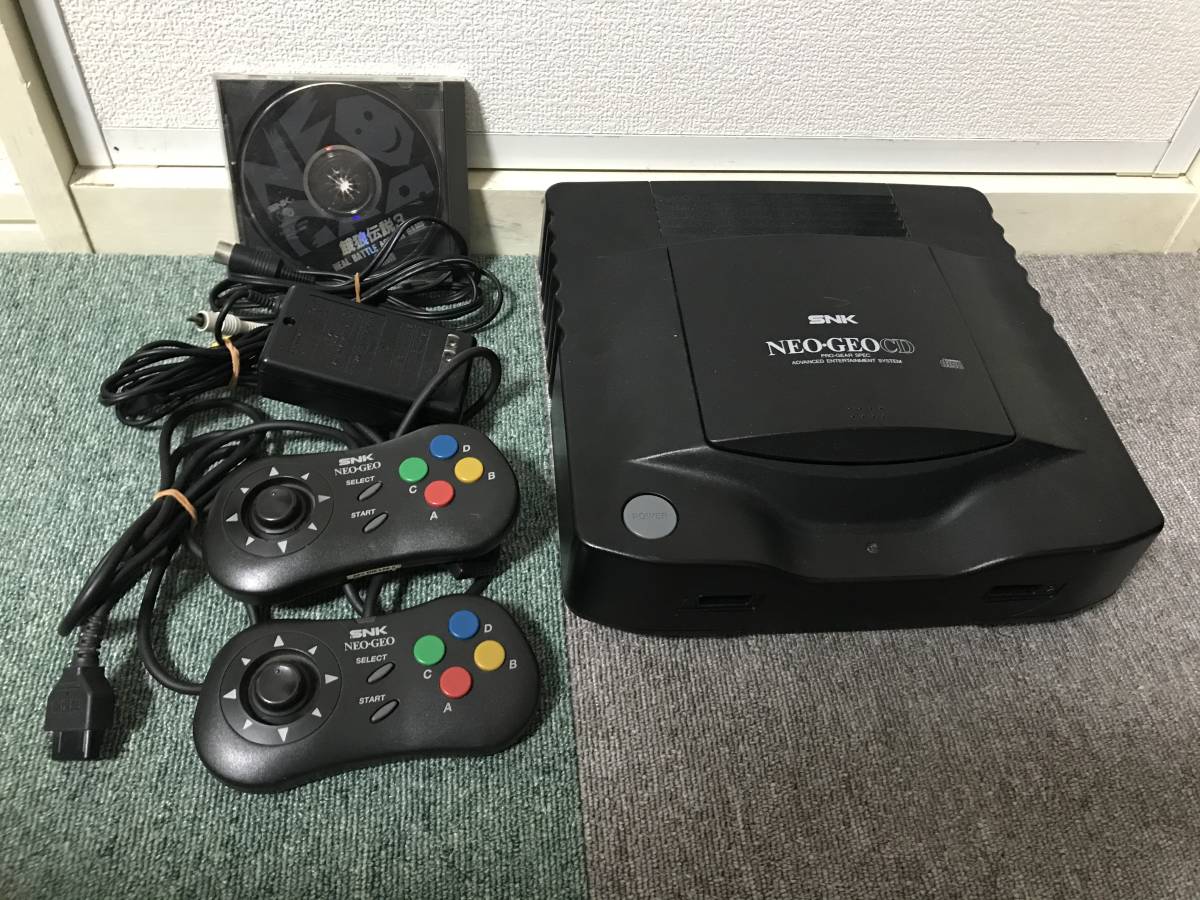 ネオジオCD 本体 セット コントローラー2個 餓狼伝説3 おまけ