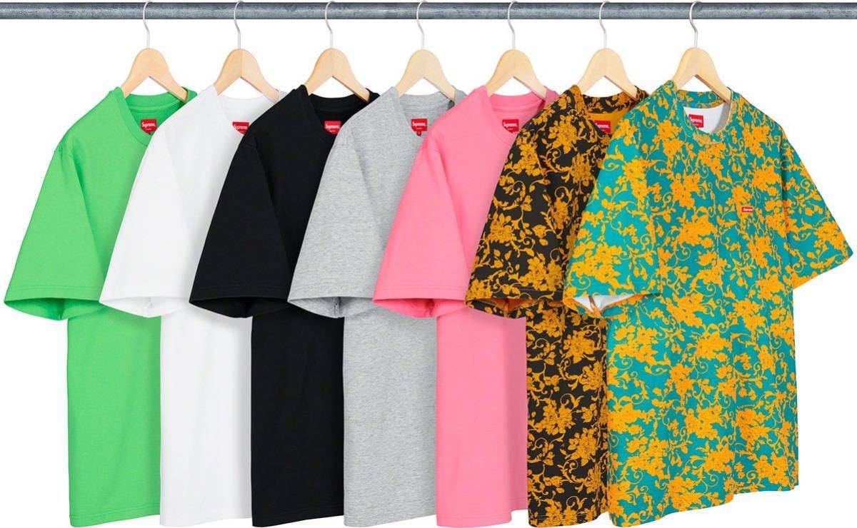supreme 20SS small box tee logo teal floral medium MLB denim M (M 