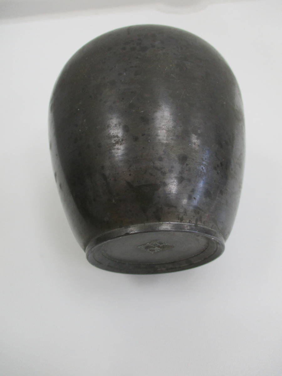 白い影　茶壺 骨董 茶道 茶道具 松竹梅 古錫 金属工芸 320g 黒檀堂 端崇嘉造 唐錫茶壷 古錫茶壷 茶壺 茶入 濃茶