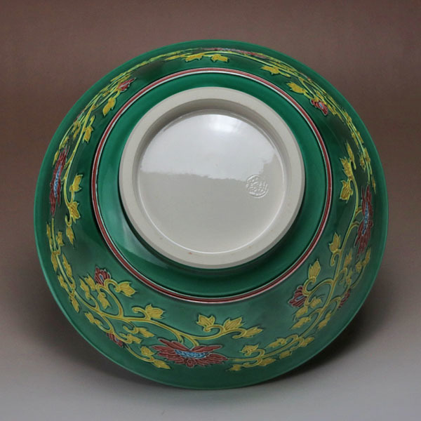 定番，最新作 《 青交趾牡丹唐草 鉢 》中村翠嵐作【ZEN】茶道具 -