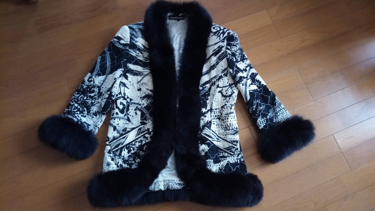 レオナール LEONARD フォックスファー 美品 FASHION 脱着可 コート 