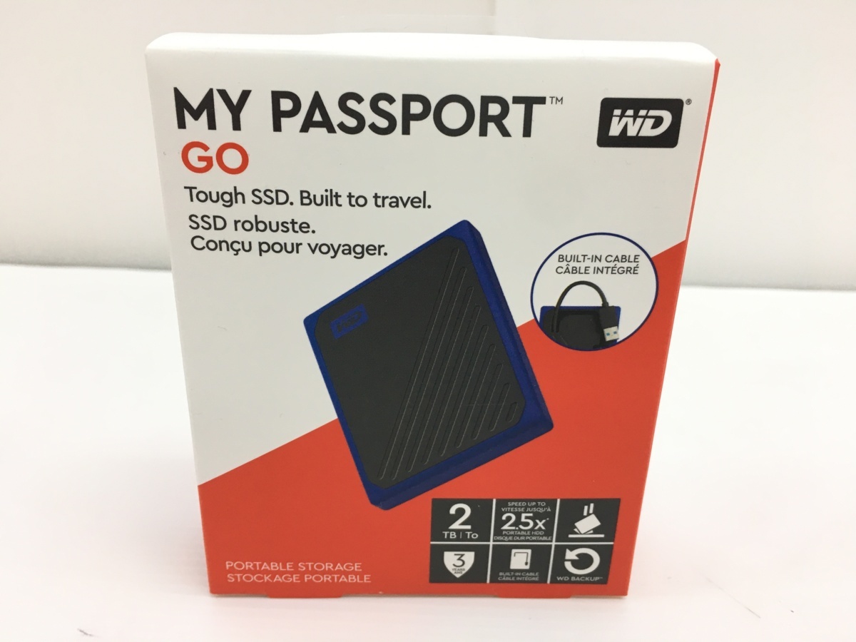 新品未開封☆WESTERDIGITAL 2TB My Passport Go ブルー 外付けHDD 